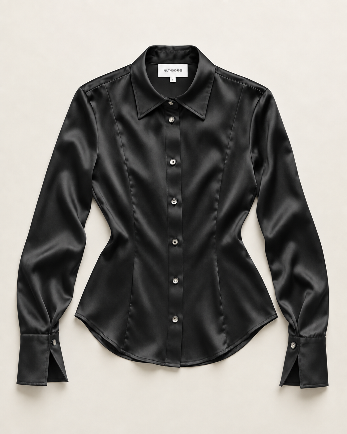 The Daisy blouse product shot in Black, colorway mockup